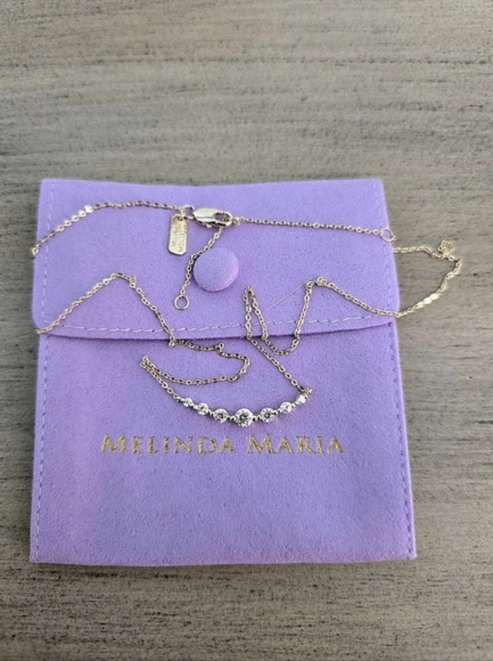 Melinda Maria Julian Loves Diamonds Necklace Gold-Tone Crystal Necklace with